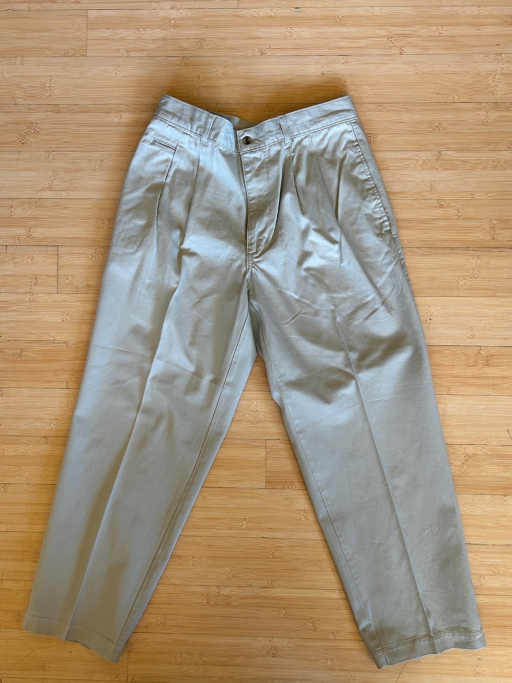 Vintage Bugle Boy Light Gray Pleated khakis